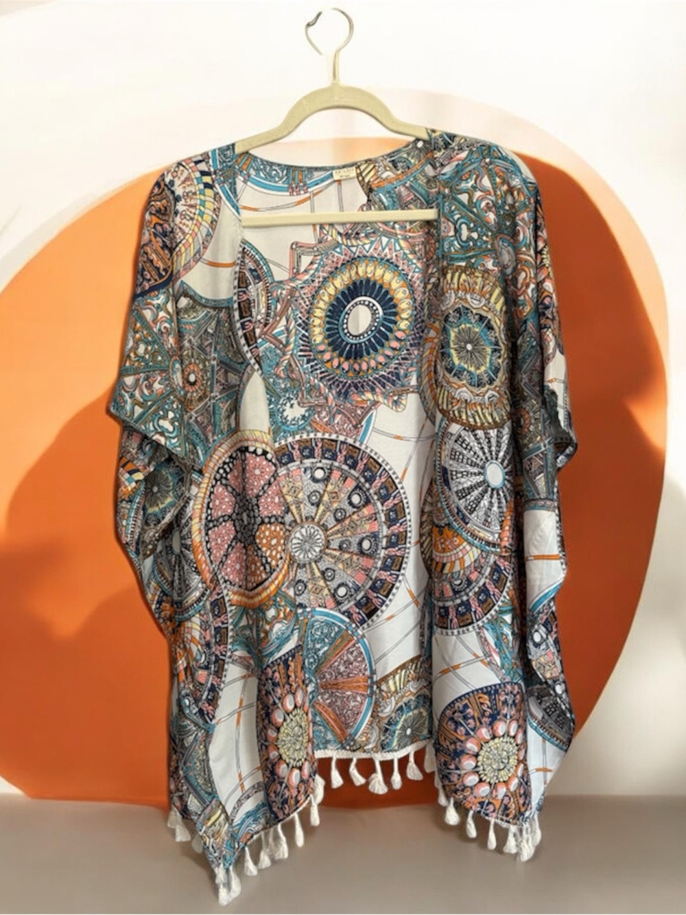 Ariyah Design Floral Print Kimono - Turquoise, Pink, Orange
